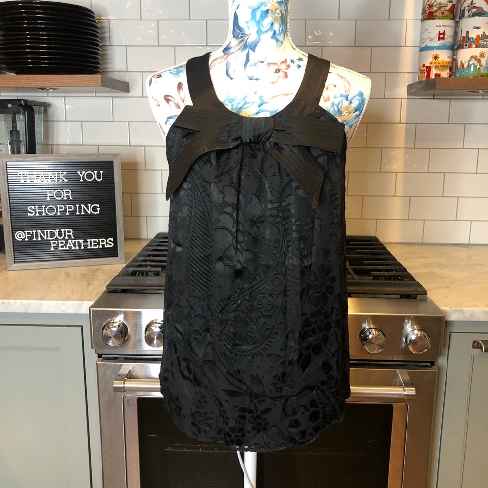 Tibi | Black Velvet Halter Tank Top